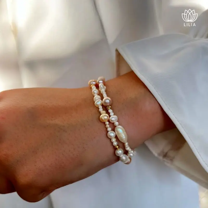 دستبند زنجیر مرواریدی