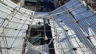 سقوط داربست ساختمان 6 طبقه حادثه ساز شد/به همراه عکس