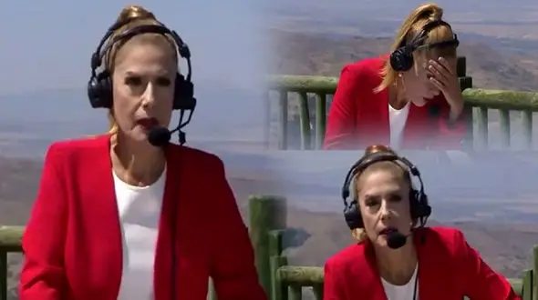 خانم مجری تلویزیون در برنامه زنده غش کردن + فیلم 