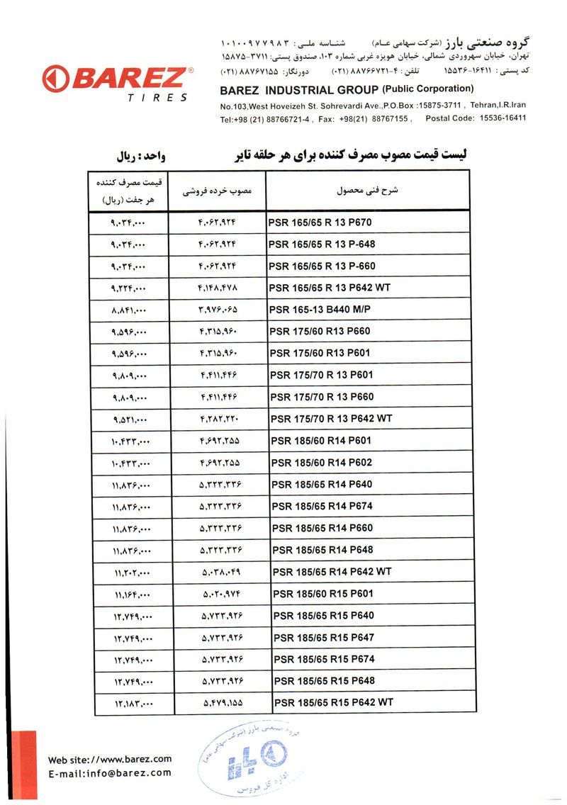 قیمت لاستیک