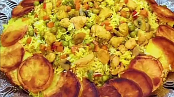 پلو یونانی با مرغ گزینه عالی برای افطار / فیلم