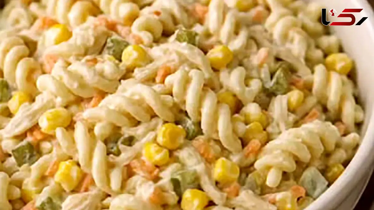 سالاد ماکارونی بهترین پیش غذا برای عصرونه فردا پنجشنبه + فیلم