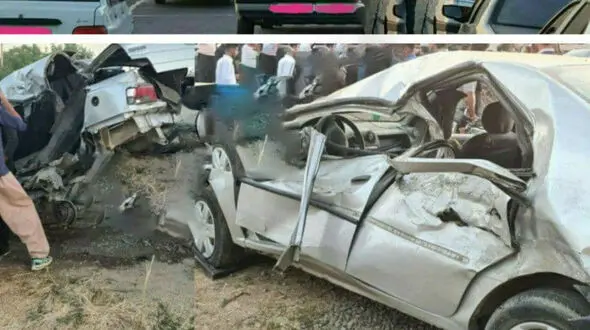 مرگ مرد 70 ساله در تصادف زنجیره ای سنندج / مینی بوس با 3 خودرو