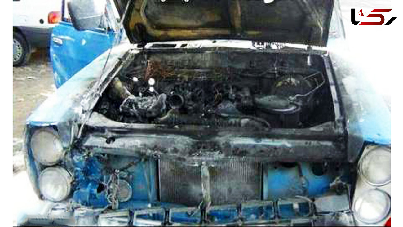  4 مسافر زنده زنده در آتش نیسان سوختند