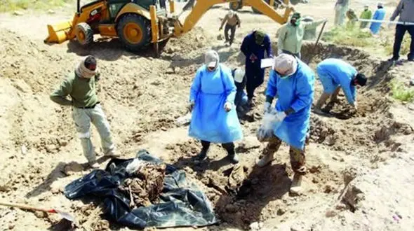 کشف اجساد قربانیان رژیم صدام و داعش در سه گور جمعی 