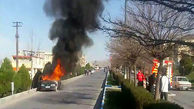 آتش سوزی خودروی سواری در خرم آباد + عکس