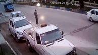 فیلم لحظه برخورد دلخراش نیسان به عابر پیاده در متل قو