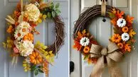 تزئینات پاییزی در خانه؛ 15حلقه گل خاص و شیک برای ورودی