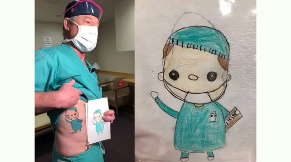 این نقاشی جهانی شد/   واکنش پرستار اتاق عمل را ببینید + عکس