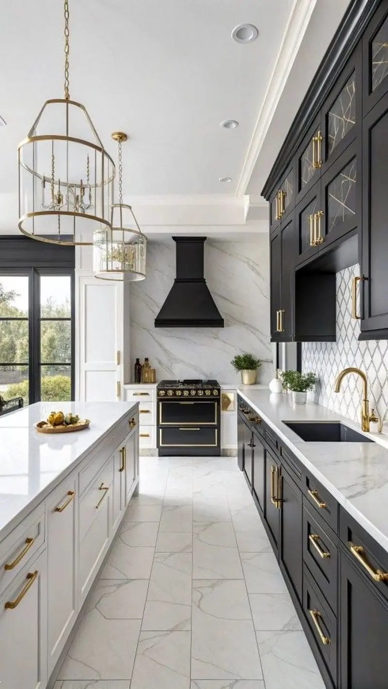 کابینت سفید مشکی | جدیدترین و شیک ترین مدل کابینت سفید مشکی ۲۰۲۶ از کلاسیک تا مدرن که عروس های باسلیقه طرفدارشن!