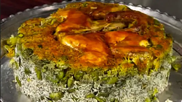 باقالی پلو با مرغ به سبک متفاوت بپزید + فیلم