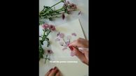 نقاشی از روی گل طبیعی + فیلم
