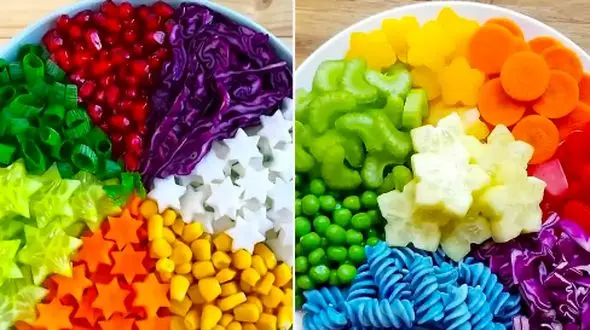 جادوی رنگ‌ ها در سالاد: 15 عکس الهام‌ بخش از چیدمان‌ های خلاقانه