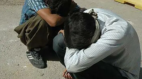 دستبند پلیس بر دستان برادران سارق 
