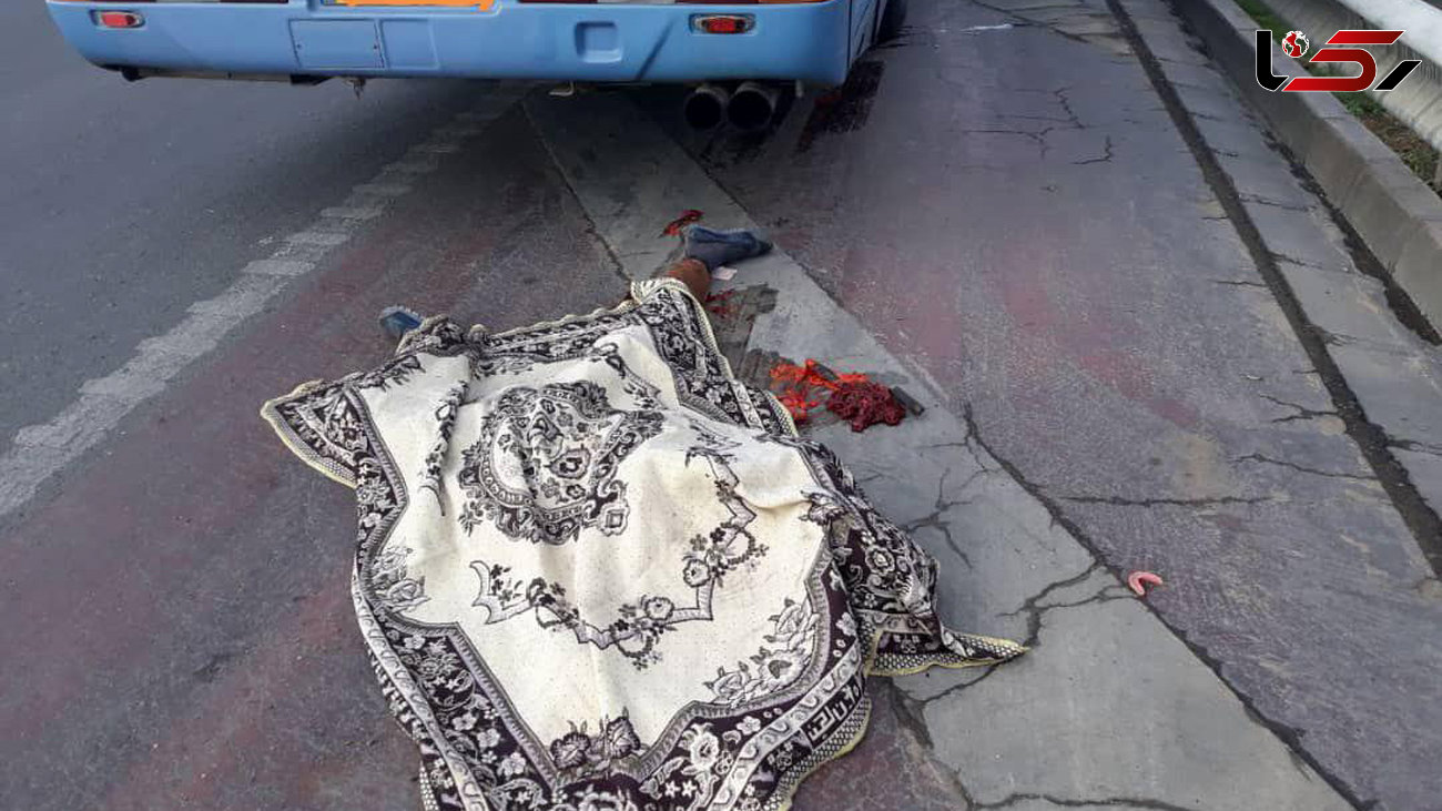 اتوبوس از روی مرد تهرانی رد شد +عکس ناراحت کننده 
