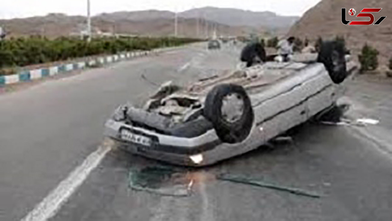 واژگونی مرگبار  پژو در جاده آشتیان 