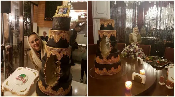واکنش کاربران به کیک تولد بازیگر زن مشهور در جشن تولدش در تهران / این کیک با آب طلا تزئین شده بود! + فیلم و عکس