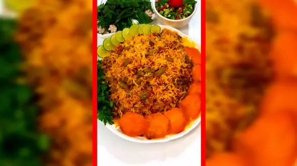 فیلم طرز تهیه لوبیا پلو با گوشت خوشمزه