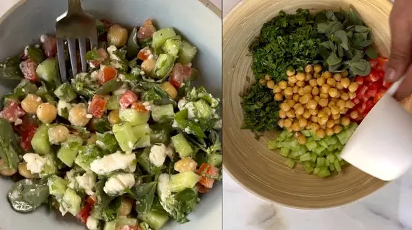 ببینید / سالاد لذیذ برای صبحانه آسان + فیلم  