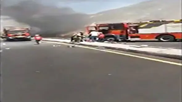 تصادف کامیون آتش نشانی با 6 قربانی + فیلم