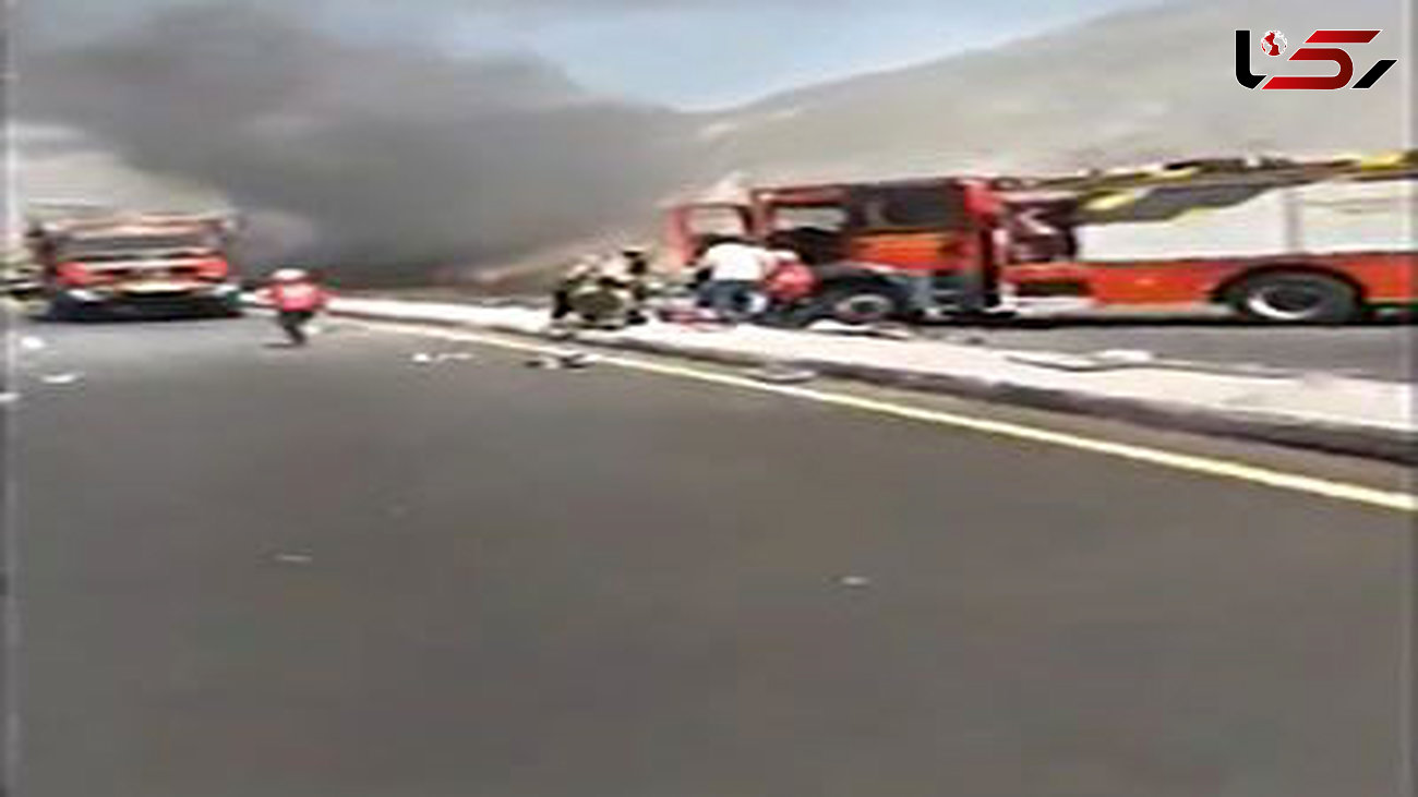 تصادف کامیون آتش نشانی با 6 قربانی + فیلم