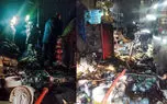 انفجار قوطی‌های رنگ و تینر در آتش‌سوزی مغازه‌ای در بازار آهن شادآباد