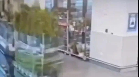 فیلم فاجعه آور از کارگر فروشگاه در حمل گلدان ها / شوکه می شوید