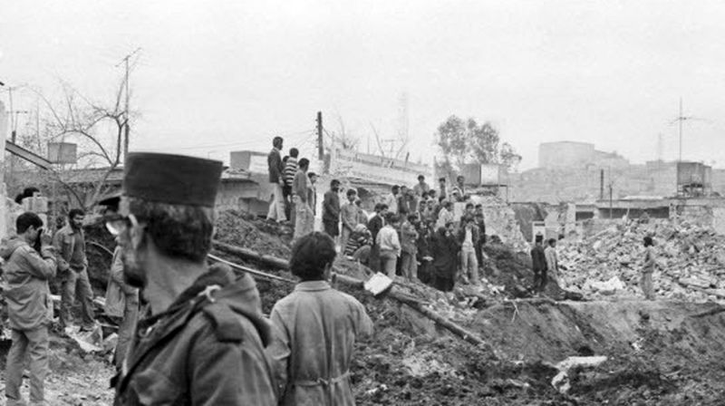 تصاویر زیر‌خاکی از حمله موشکی به شهر مسجد سلیمان در ۴ دی ماه ۱۳۶۲