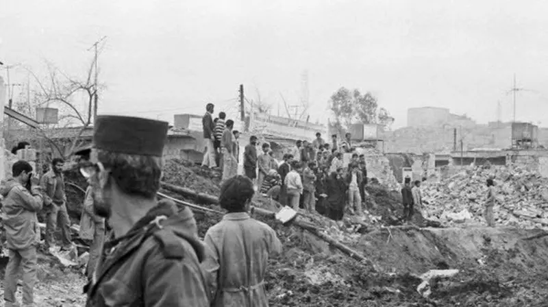 تصاویر زیر‌خاکی از حمله موشکی به شهر مسجد سلیمان در ۴ دی ماه ۱۳۶۲