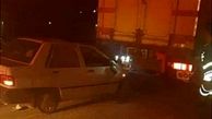 تصادف شدید پراید با کامیون در کمربندی دوم تهران