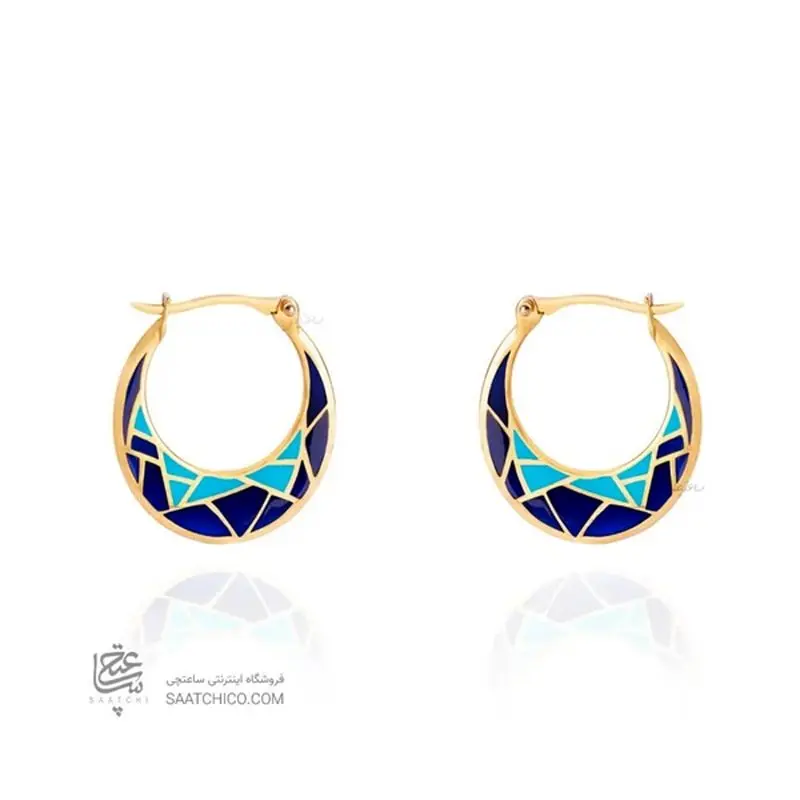 مدل گوشواره حلقه ای جدید طلا میناکاری شده