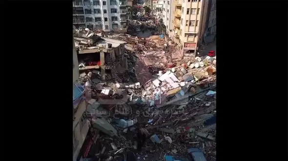 فیلم هوایی از شهر زلزله زده هاتای ترکیه 
