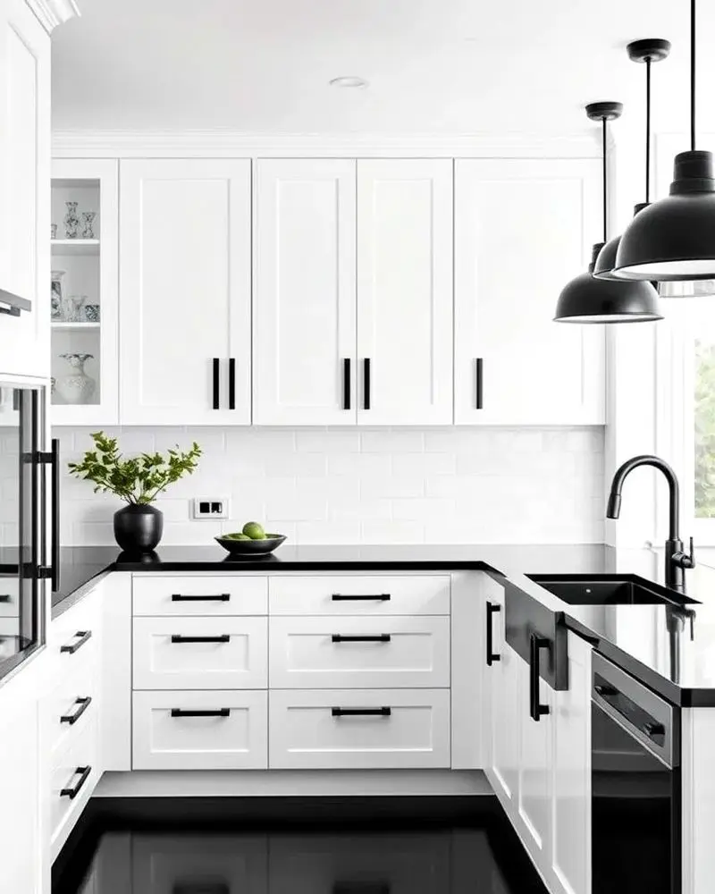 کابینت سفید مشکی | جدیدترین و شیک ترین مدل کابینت سفید مشکی ۲۰۲۶ از کلاسیک تا مدرن که عروس های باسلیقه طرفدارشن!