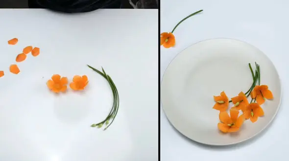 از هویج گل بسازید + فیلم