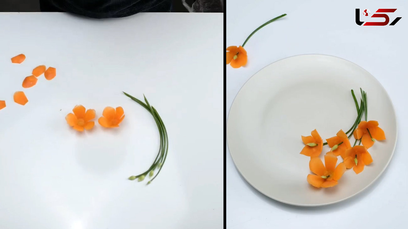 ساخت گل از هویج + فیلم