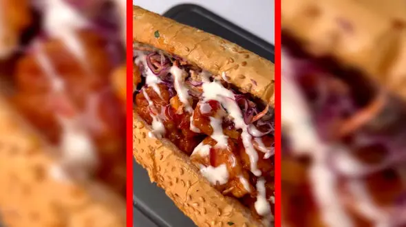 فیلم طرز تهیه ساندویچ مرغ و قارچ خوشمزه