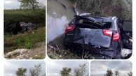5 عکس از سقوط ماشین لاکچری در کانال آب / در گیلان رخ داد