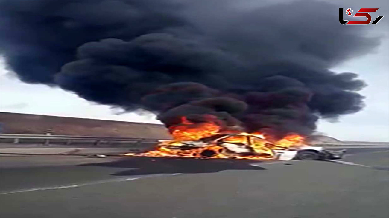 آتش‌سوزی پژو 206 در محور اردبیل به گرمی + فیلم