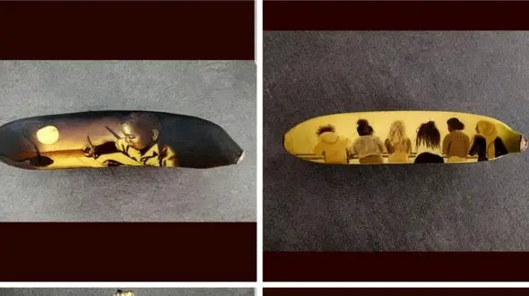 نحوه جالب حکاکی پوست موز! + عکس