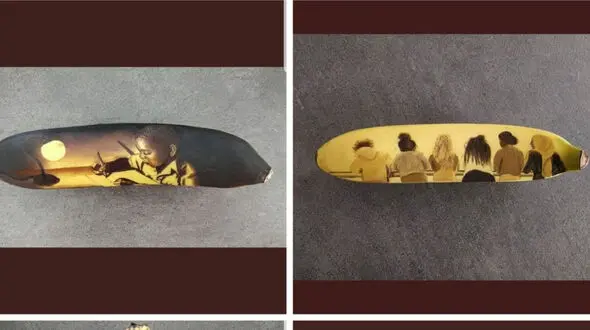 نحوه جالب حکاکی پوست موز! + عکس