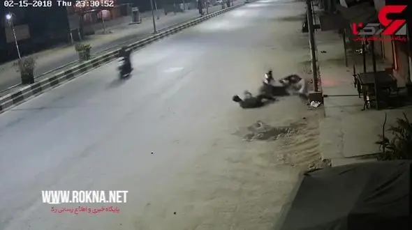 تصادف شدید موتورسوار که مارپیچ می رفت + فیلم