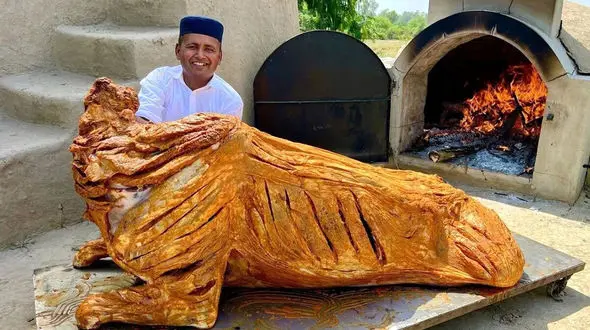 ببینید / غذای روستایی به نام کباب بوفالو + فیلم