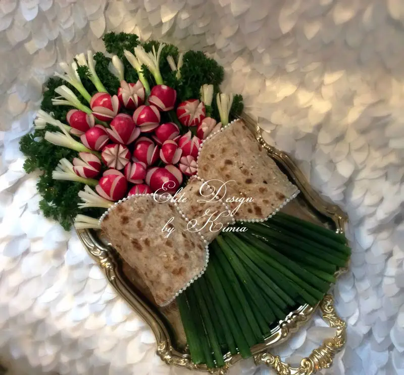 تزیین سبزی خوردن برای سفره عقد