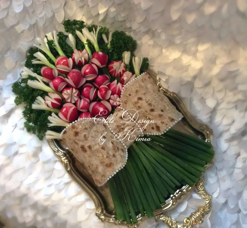 تزیین سبزی خوردن برای سفره عقد