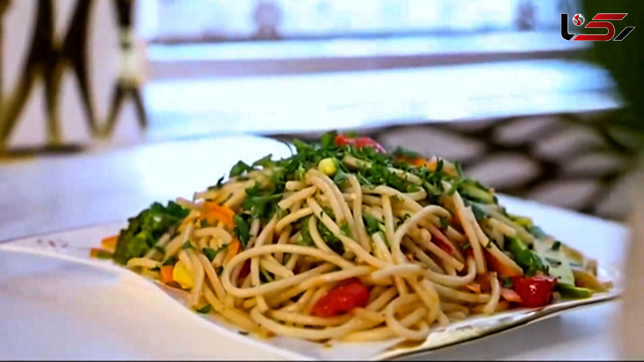 اسپاگتی سبزیجات + فیلم تهیه 