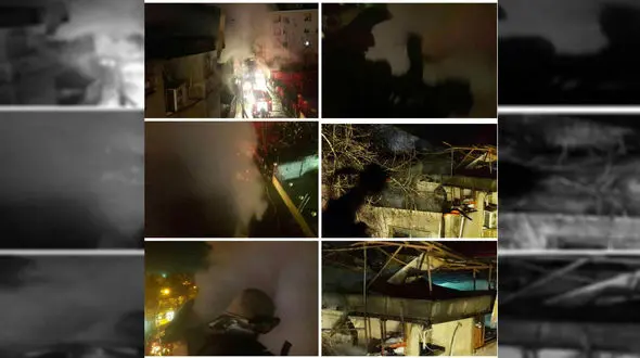 آتش سوزی کافه سنتی در خیابان امام خمینی (ره) رشت +عکس