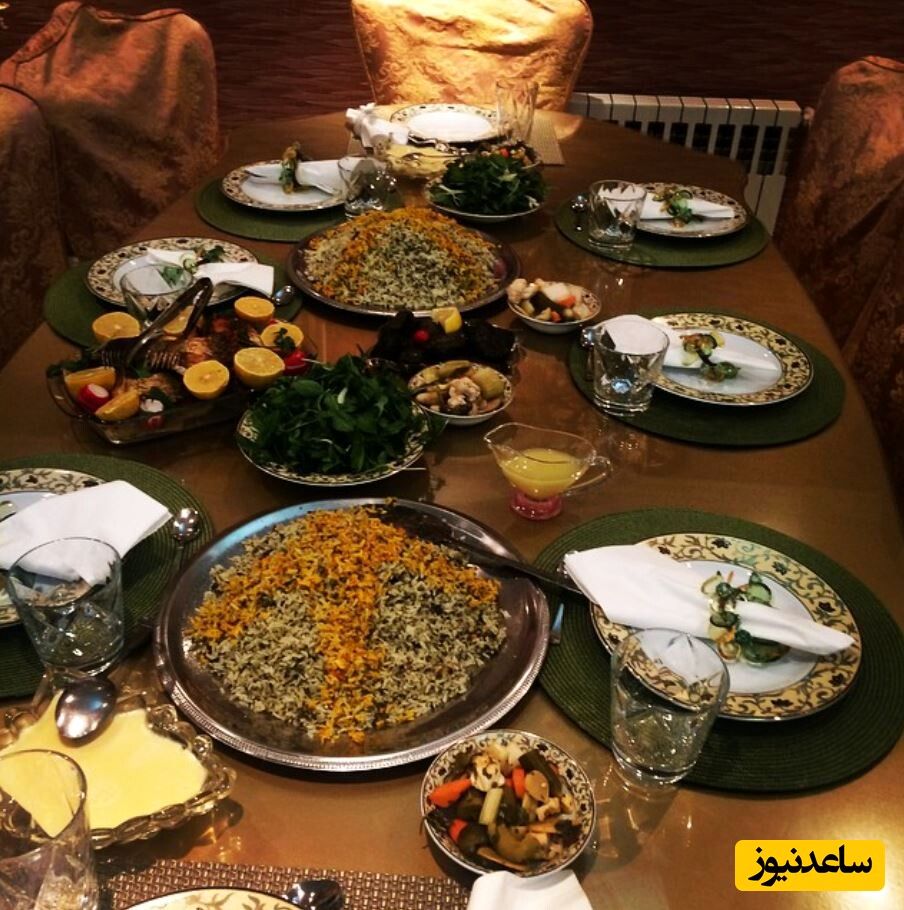 میز غذای خانه پدری نرگس محمدی