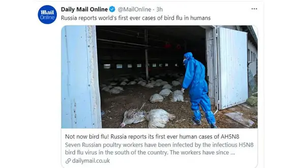 اولین مورد ابتلای انسانی به آنفولانزای مرغی