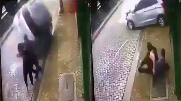 فرار از مرگ حتمی عابر پیاده در آخرین لحظه! + فیلم