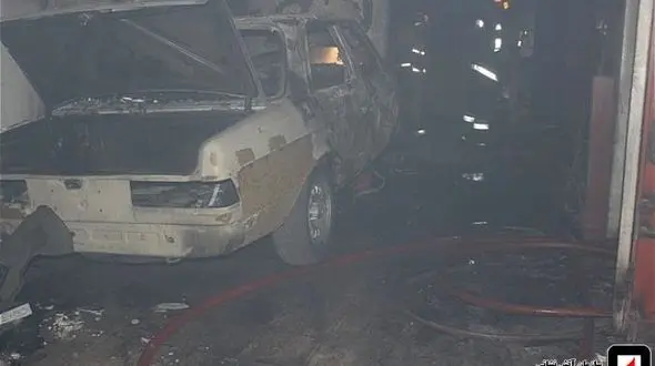 بنز در آتش سوزی شب گذشته تهران سوخت + عکس 